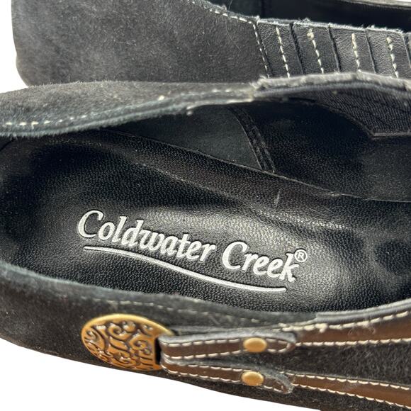 Coldwater Creek Western Black Bootie Leather Suede Point Toe Women's SZ 8 Boots - Picture 10 of 12